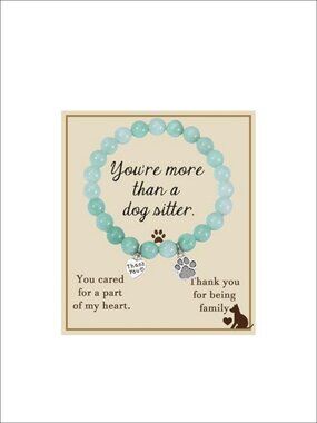 Paw Charm Stretch Bracelet Thank You Pet Sitter Gift Boxed